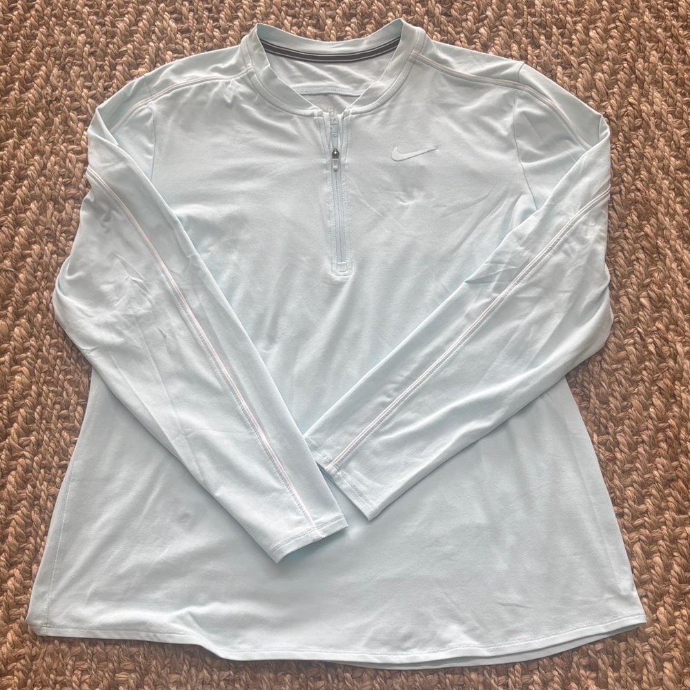 Nike Women Dri Fit 1/4 Zip Long Sleeve Performance Top